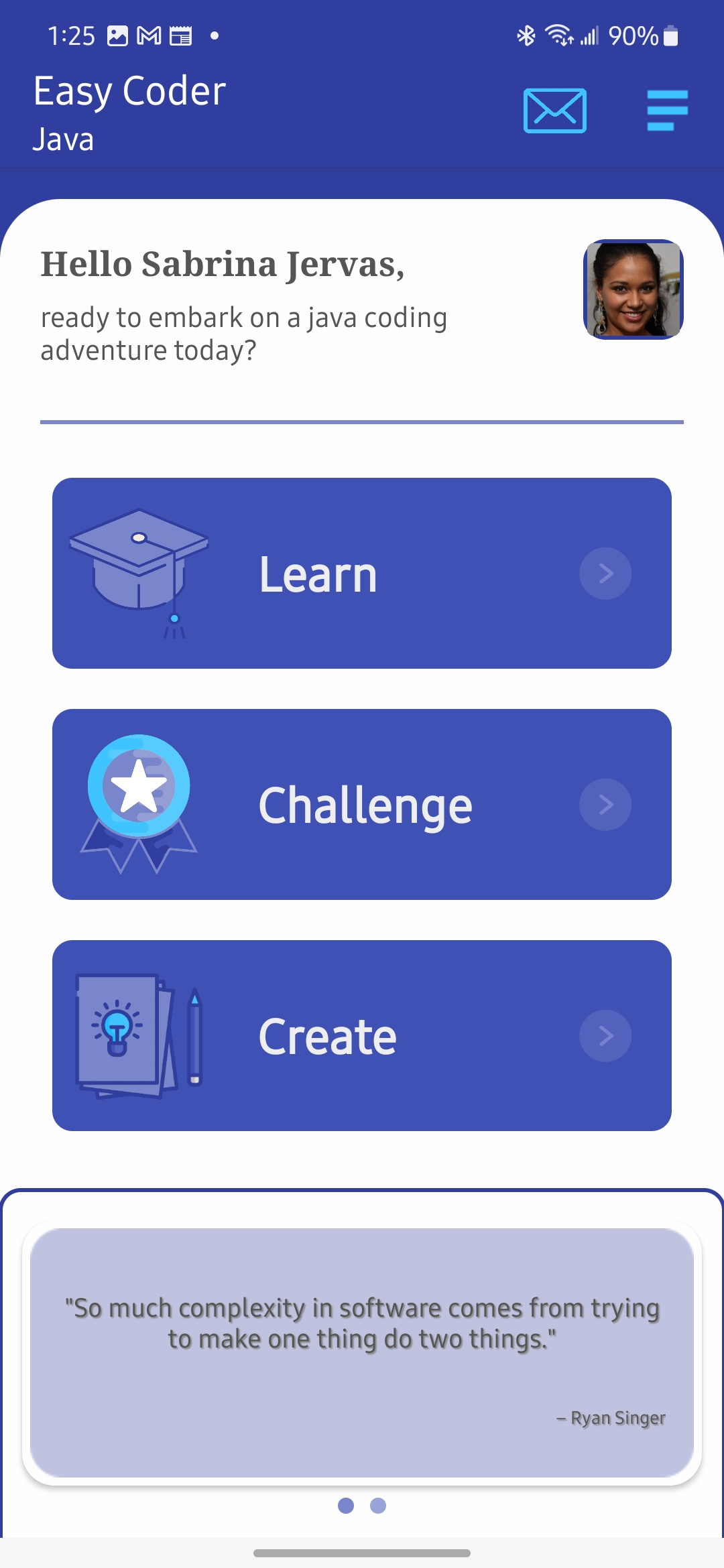 Java home screen