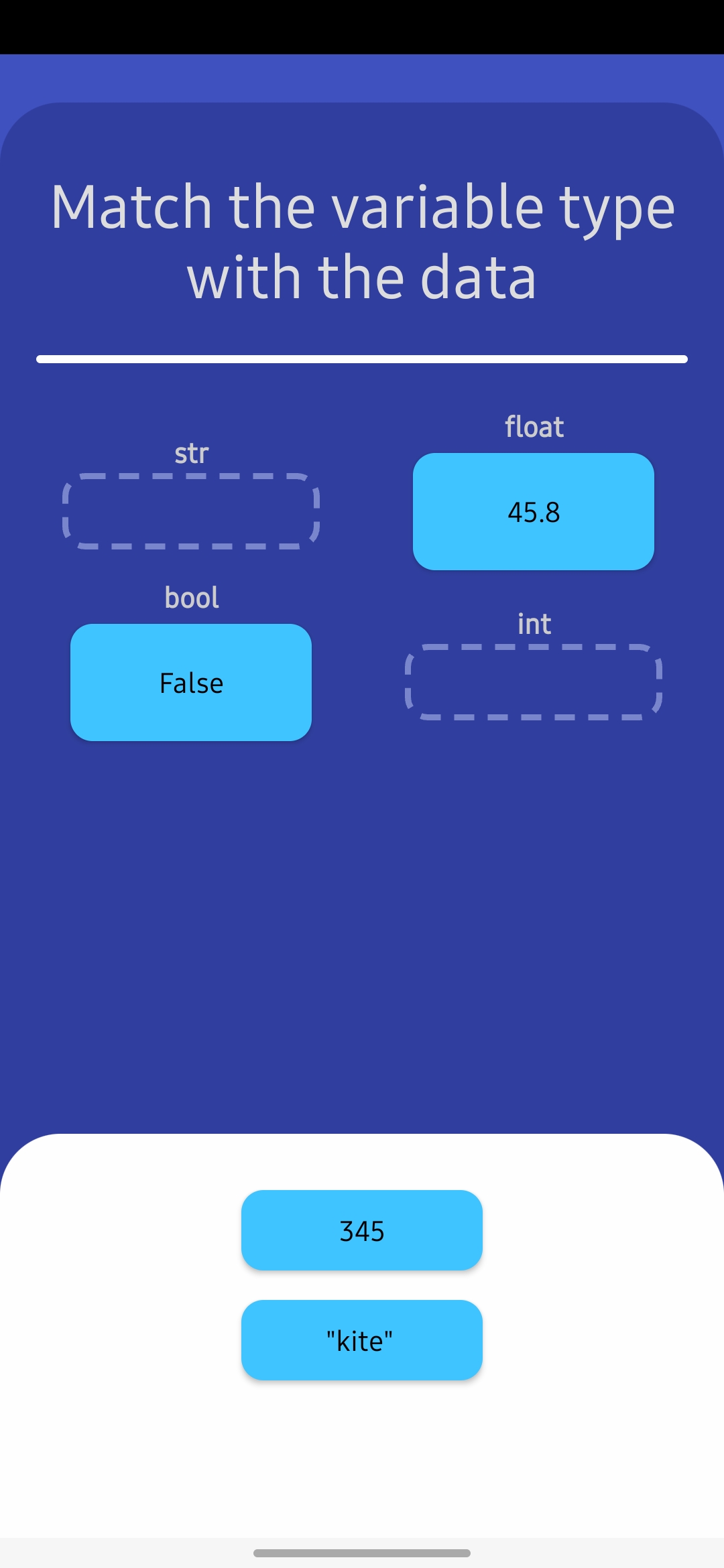 Interactive quiz