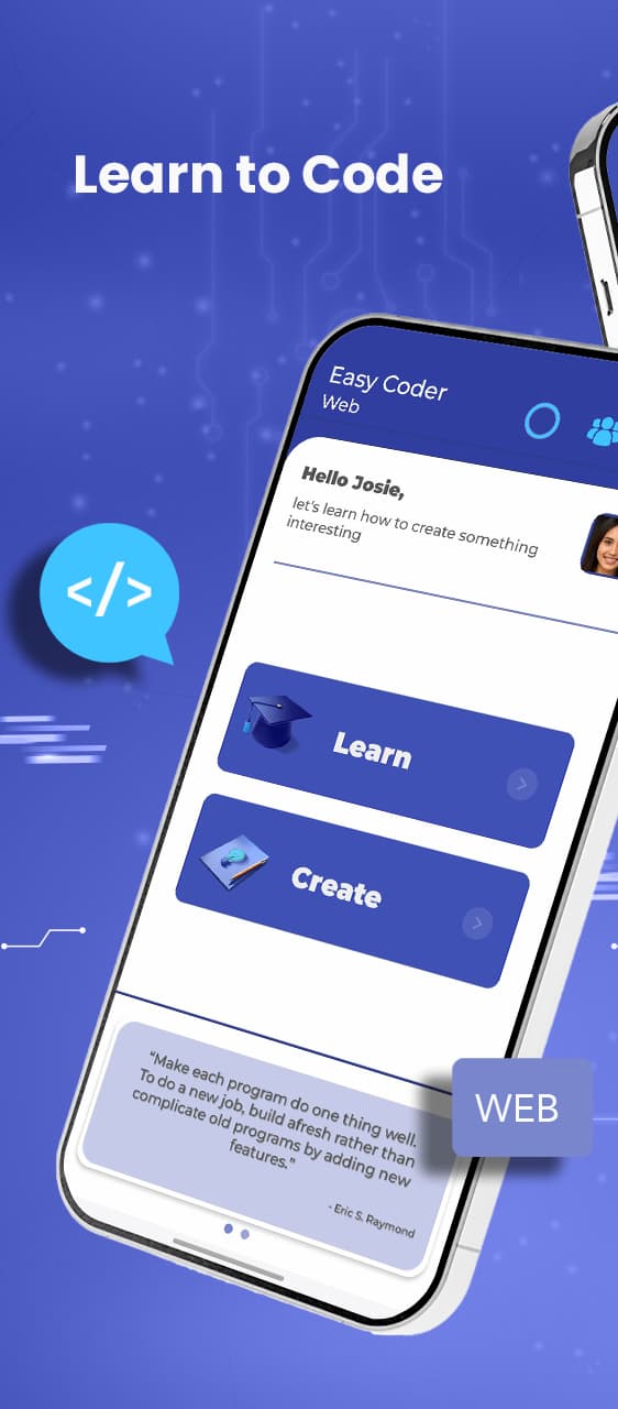 Easy Coder Web home screen